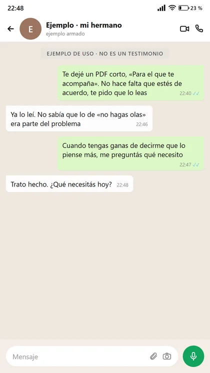 Ejemplo de uso: el regalo para quien acompaña